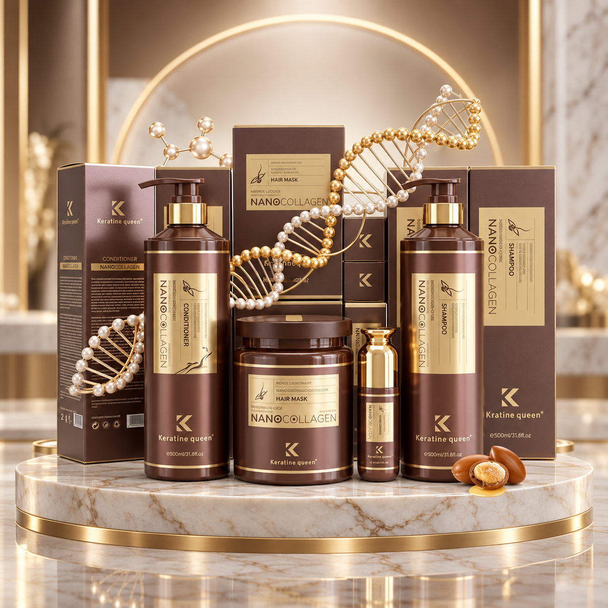 Keratine Queen Nano Collagen Hair Care Set premium hero image