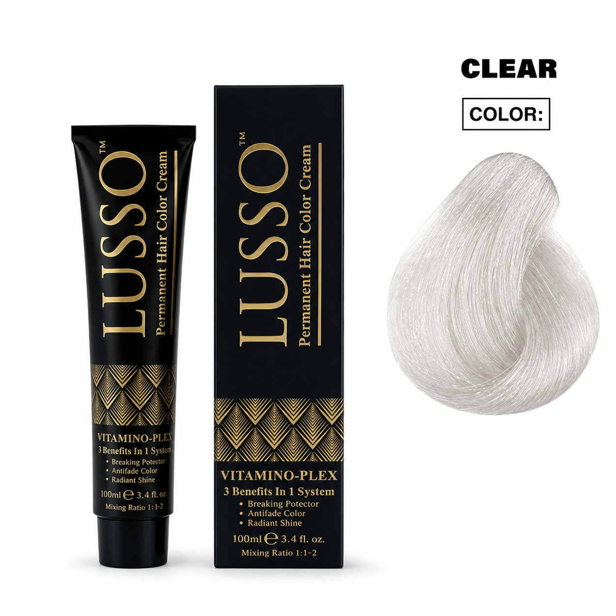 LUSSO Permanent Hair Colour Cream 100 ml Clear