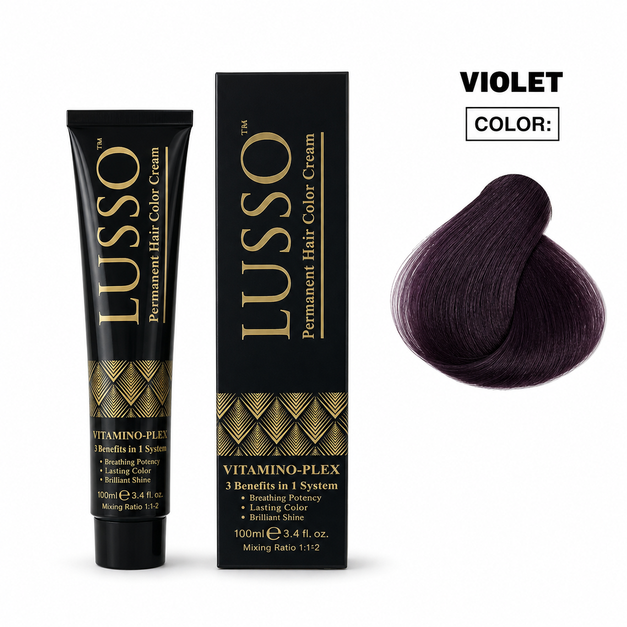LUSSO Permanent Hair Colour Cream 100 ml Violet