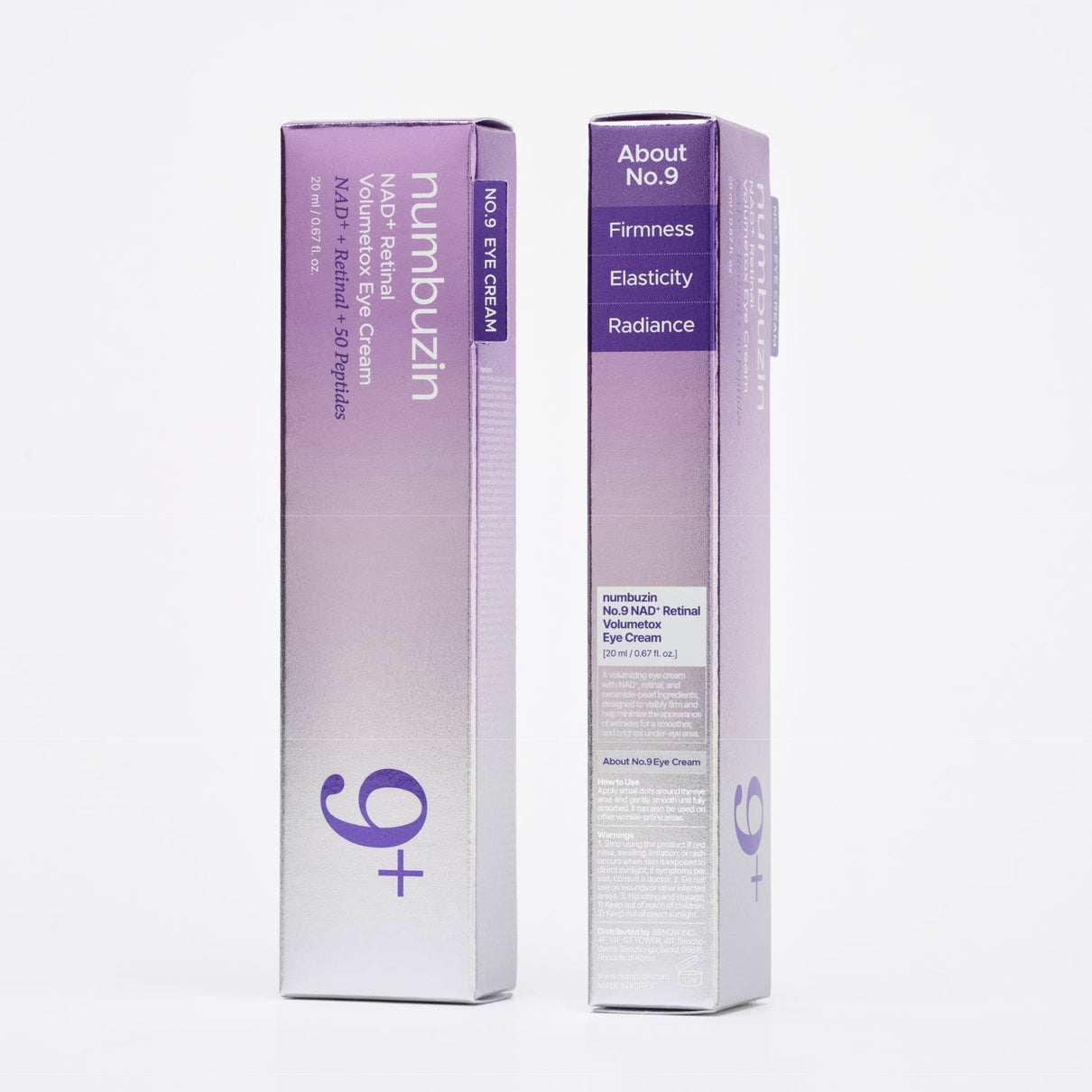 NUMBUZIN No.9 NAD+ Retinal Volumetox Eye Cream 20ml packaging