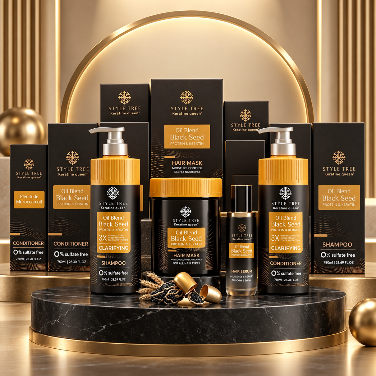 Style Tree Black Seed Oil Protein and Keratin Hair Care Set premium hero image